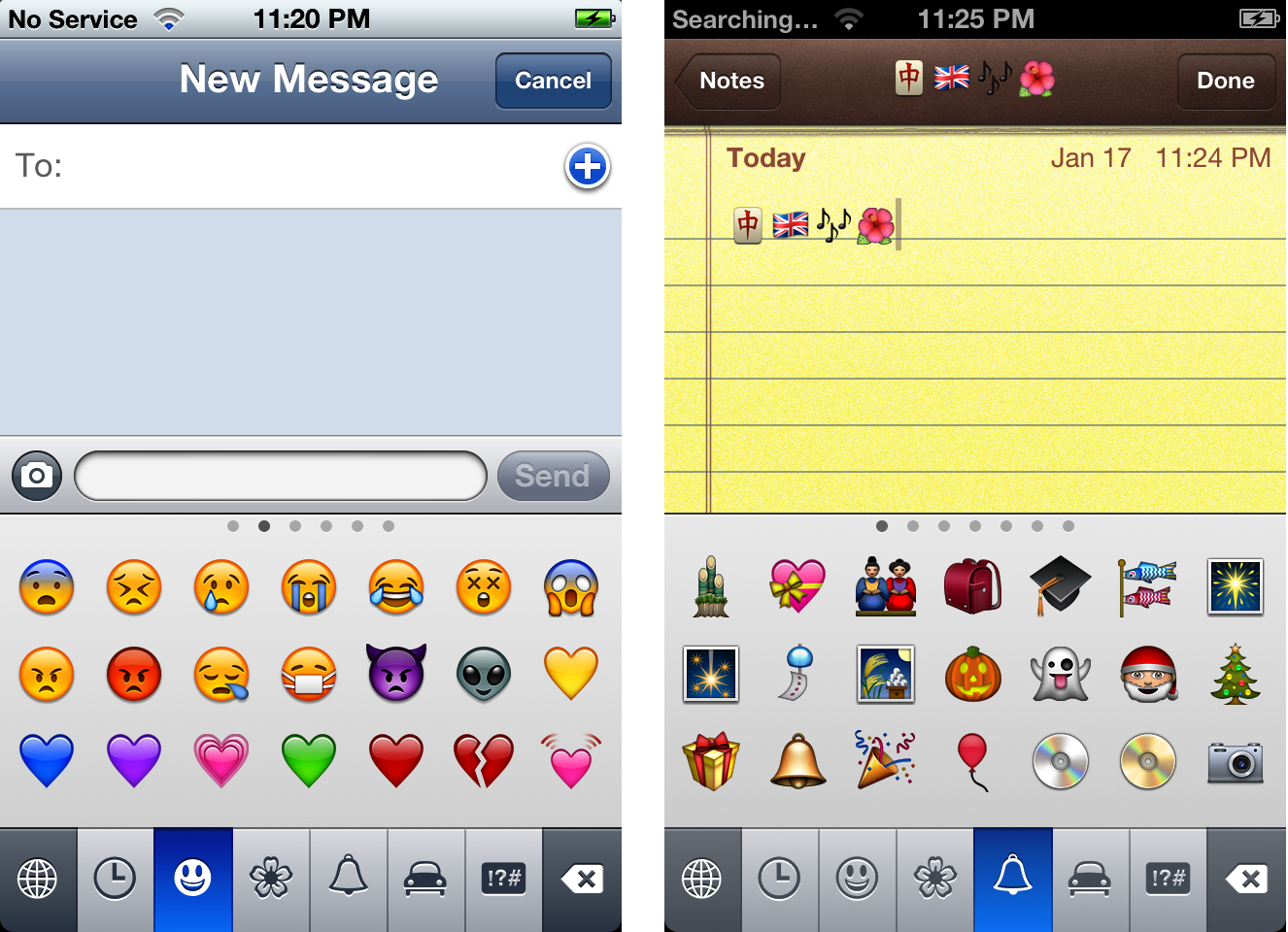 Emoji работают в Messages и Notes как полноценные text characters, а не отдельные картинки приложения.