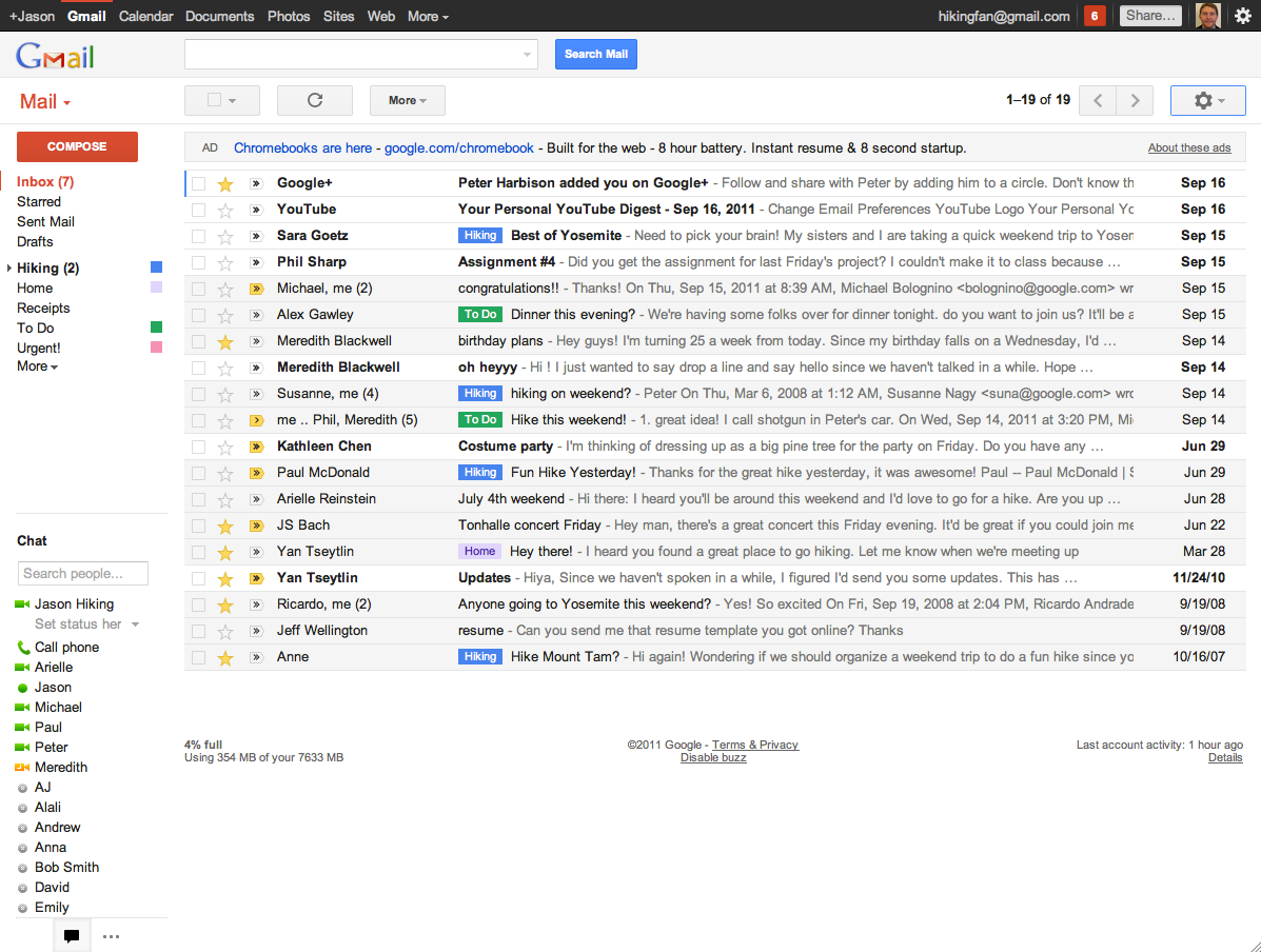 Официальный скриншот Compact density в Gmail показывает, как один интерфейс уплотняется под размер экрана.